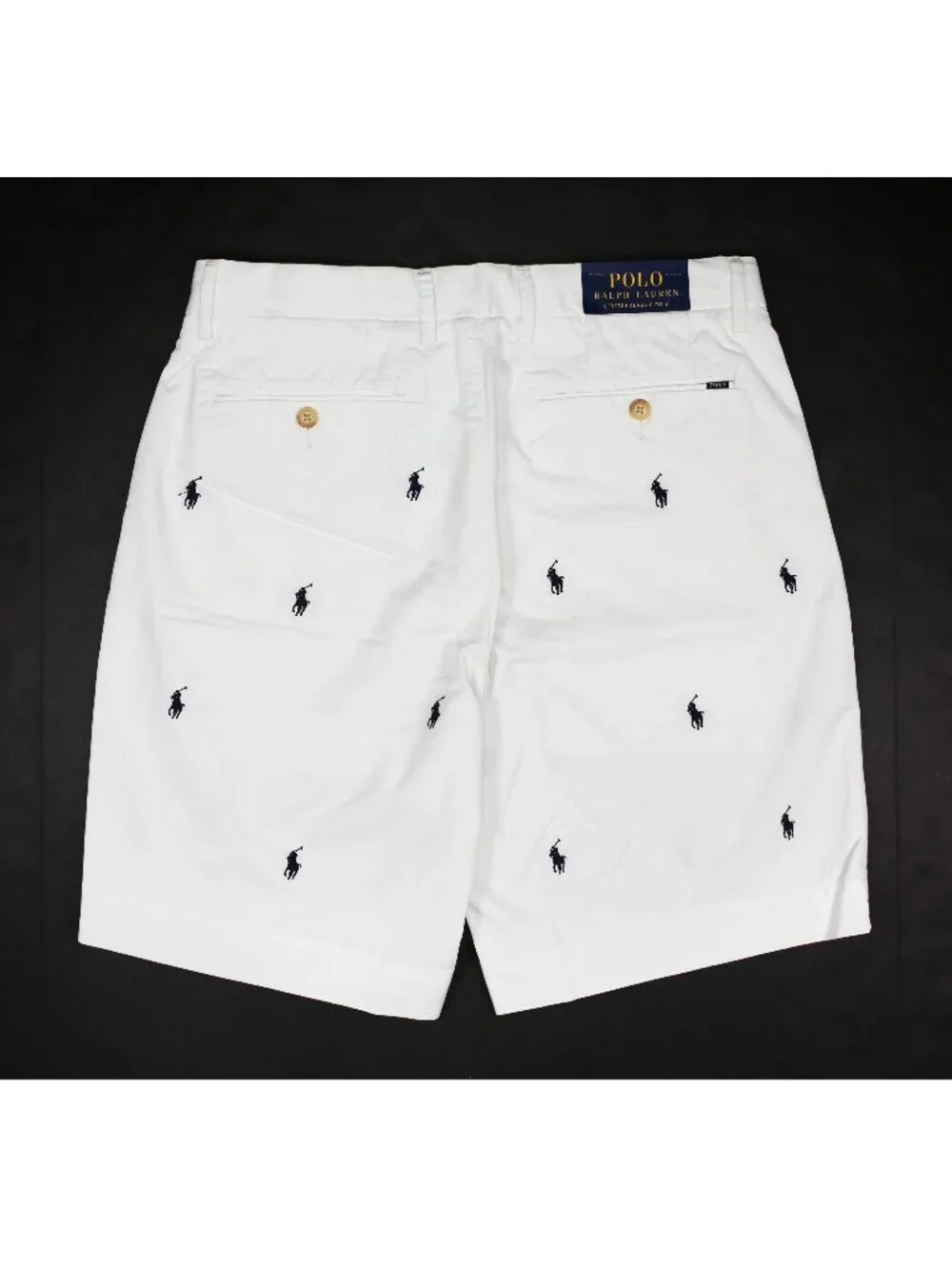 Polo by Ralph Lauren White Shorts with Navy Pony Embroidery